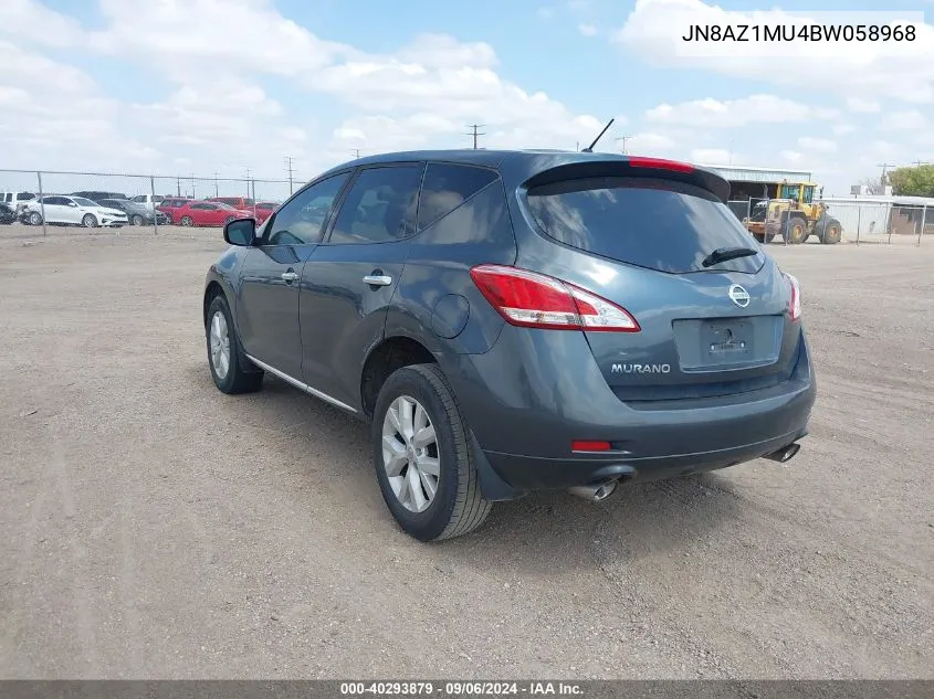 2011 Nissan Murano S VIN: JN8AZ1MU4BW058968 Lot: 40293879