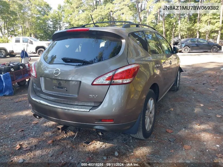 2011 Nissan Murano S/Sl/Le VIN: JN8AZ1MU7BW069382 Lot: 40318255