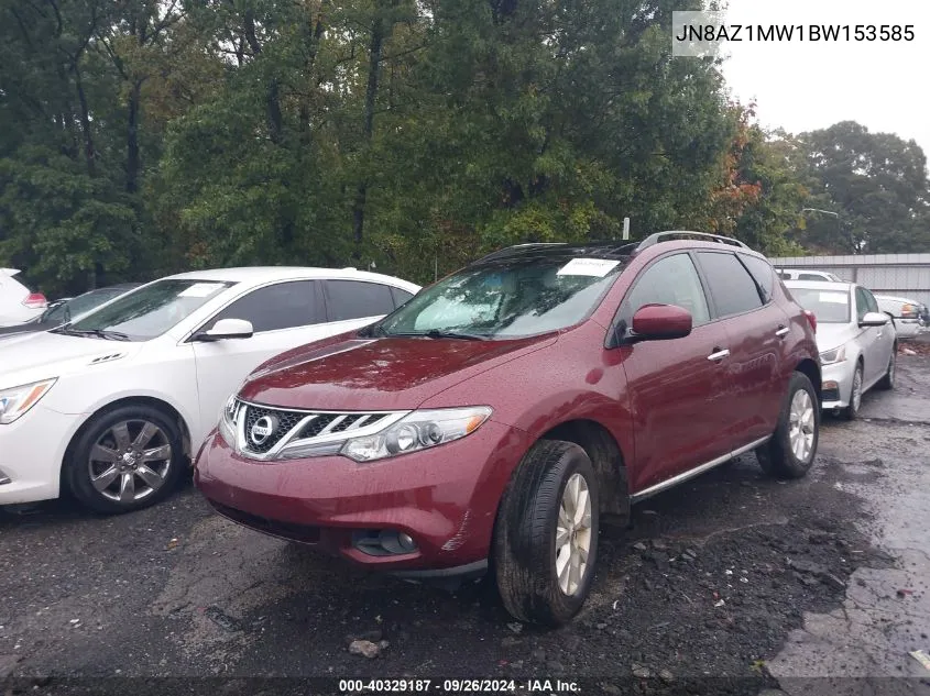 2011 Nissan Murano Sv VIN: JN8AZ1MW1BW153585 Lot: 40329187