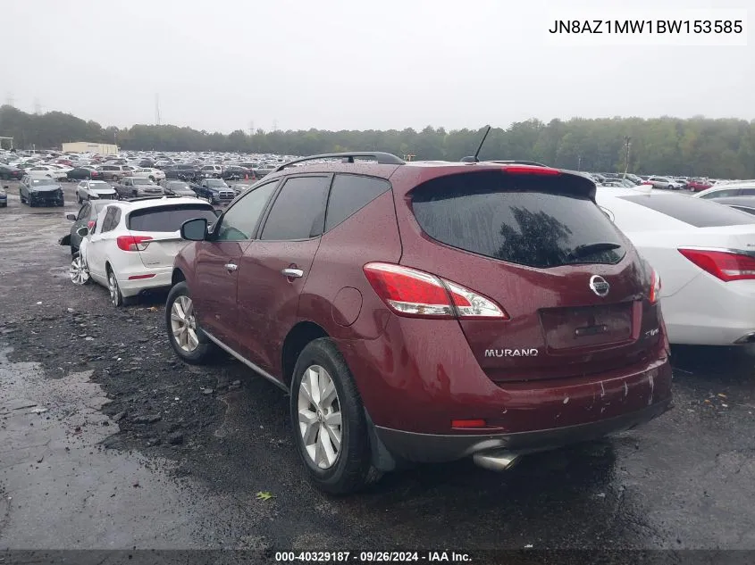 2011 Nissan Murano Sv VIN: JN8AZ1MW1BW153585 Lot: 40329187