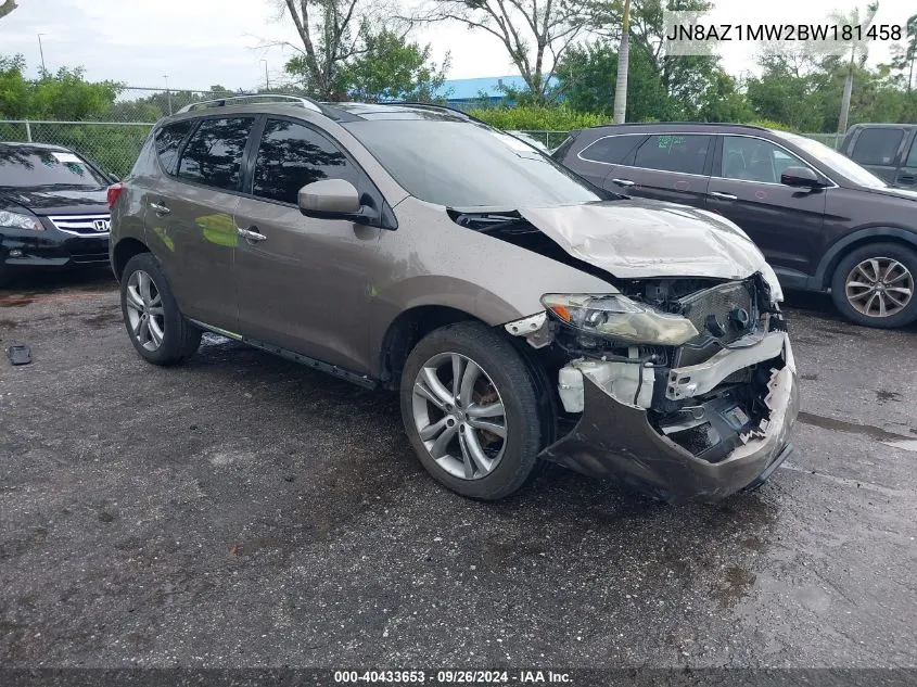 JN8AZ1MW2BW181458 2011 Nissan Murano S/Sl/Le