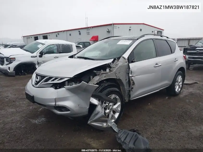 JN8AZ1MW3BW187821 2011 Nissan Murano Sl