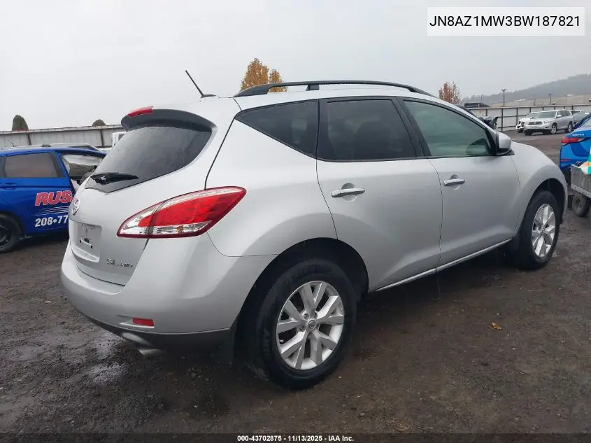 JN8AZ1MW3BW187821 2011 Nissan Murano Sl