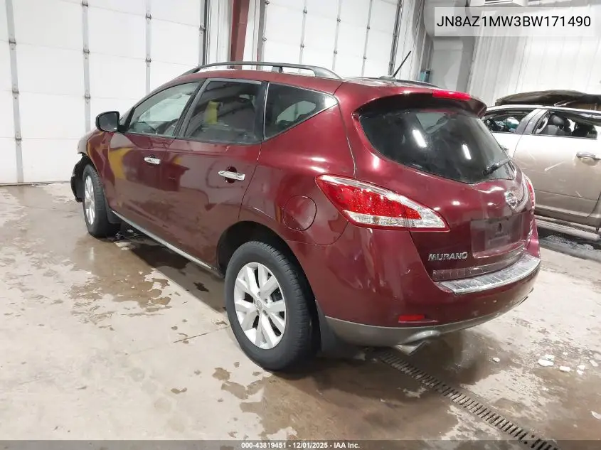 JN8AZ1MW3BW171490 2011 Nissan Murano Sv