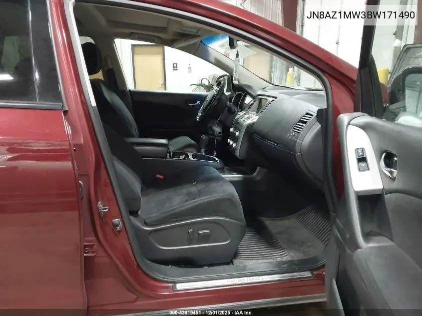 JN8AZ1MW3BW171490 2011 Nissan Murano Sv