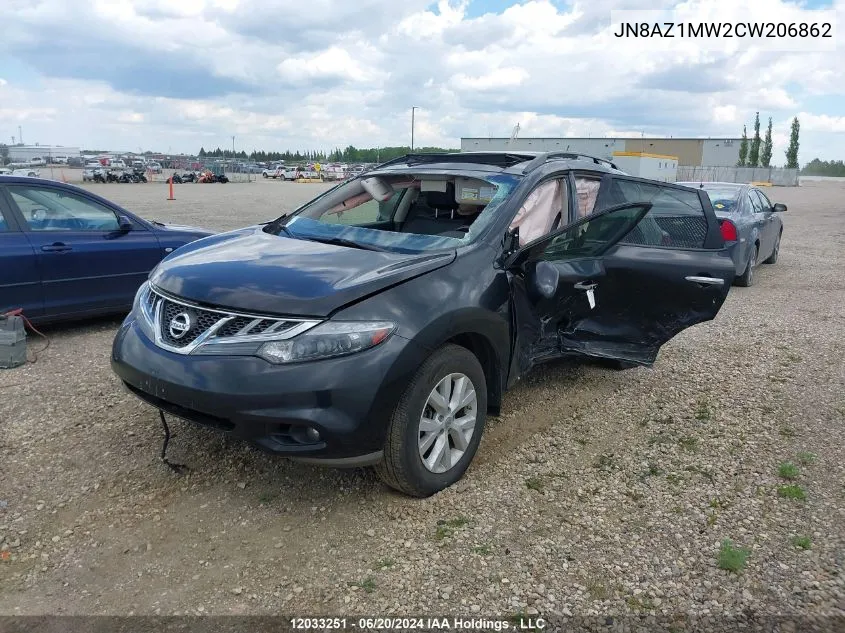 2012 Nissan Murano Sl VIN: JN8AZ1MW2CW206862 Lot: 12033251