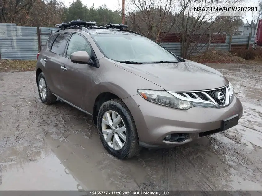 JN8AZ1MW9CW207281 2012 Nissan Murano S/Sl/Le
