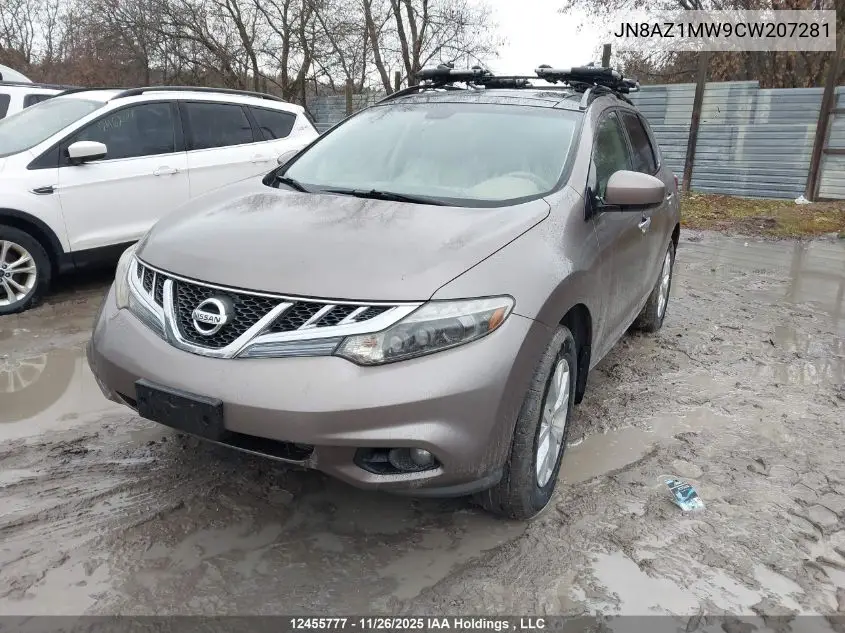 JN8AZ1MW9CW207281 2012 Nissan Murano S/Sl/Le