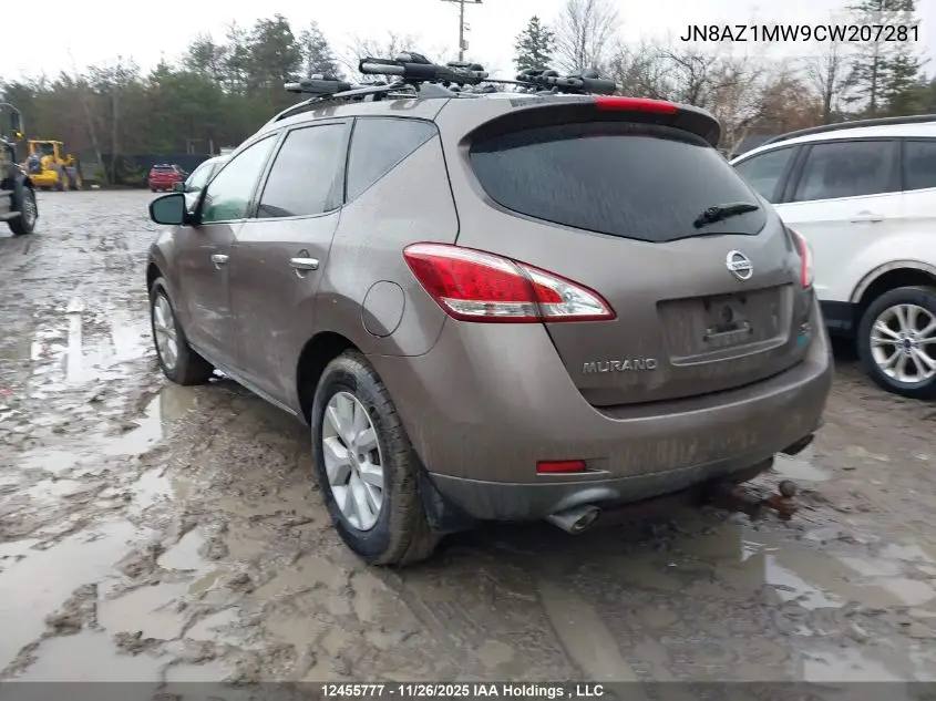 JN8AZ1MW9CW207281 2012 Nissan Murano S/Sl/Le