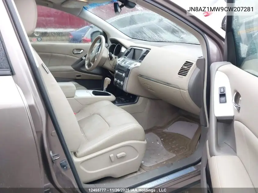 JN8AZ1MW9CW207281 2012 Nissan Murano S/Sl/Le