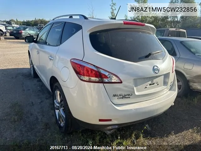 2012 Nissan Murano Le VIN: JN8AZ1MW5CW232856 Lot: 20167713