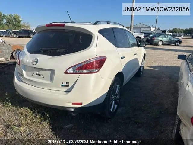 2012 Nissan Murano Le VIN: JN8AZ1MW5CW232856 Lot: 20167713