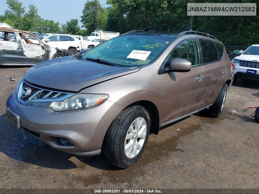 2012 Nissan Murano Sl VIN: JN8AZ1MW4CW212582 Lot: 39993201