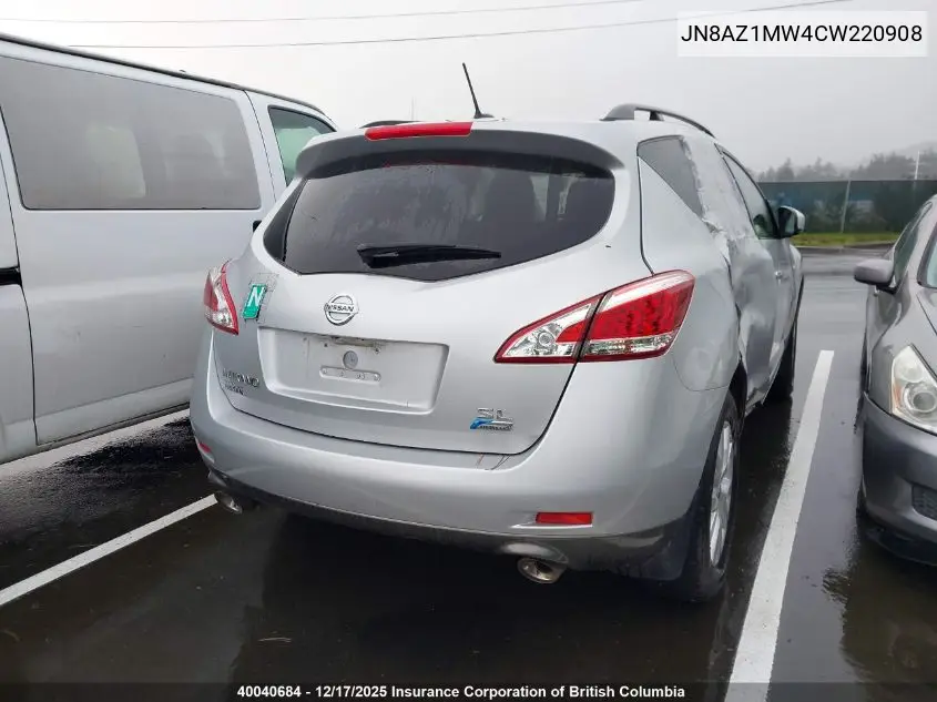 JN8AZ1MW4CW220908 2012 Nissan Murano S/Sl/Le