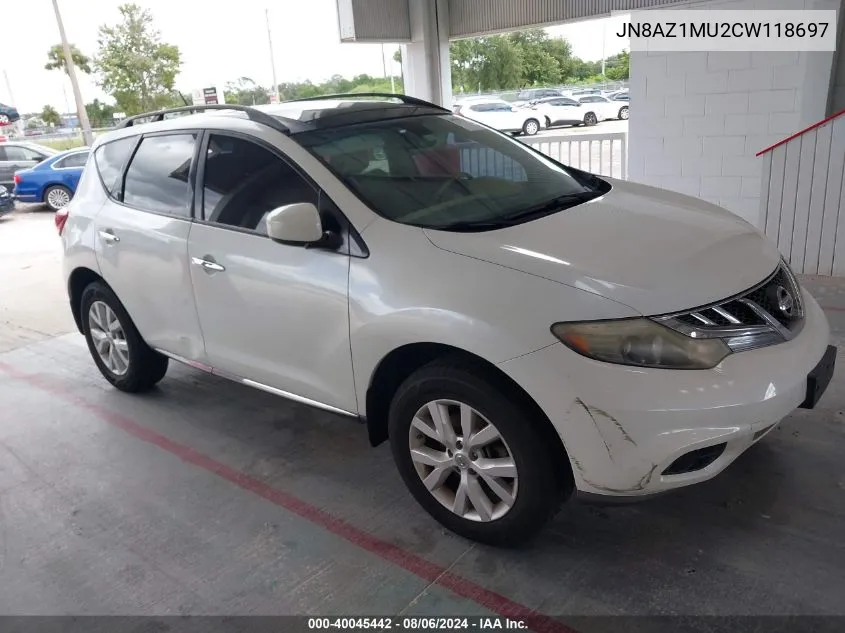 JN8AZ1MU2CW118697 2012 Nissan Murano S/Sl/Le