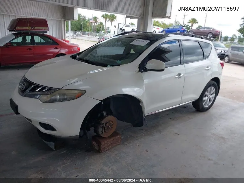 JN8AZ1MU2CW118697 2012 Nissan Murano S/Sl/Le