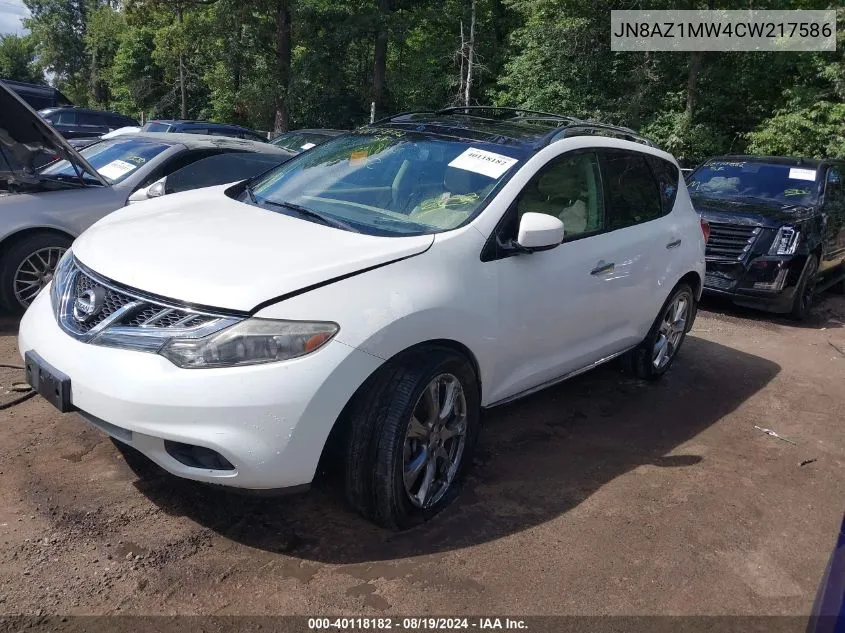 2012 Nissan Murano Le VIN: JN8AZ1MW4CW217586 Lot: 40118182