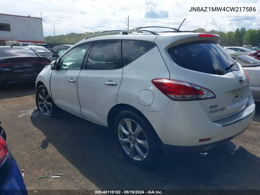 2012 Nissan Murano Le VIN: JN8AZ1MW4CW217586 Lot: 40118182