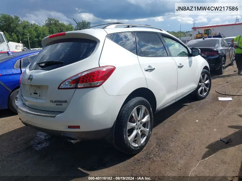 2012 Nissan Murano Le VIN: JN8AZ1MW4CW217586 Lot: 40118182