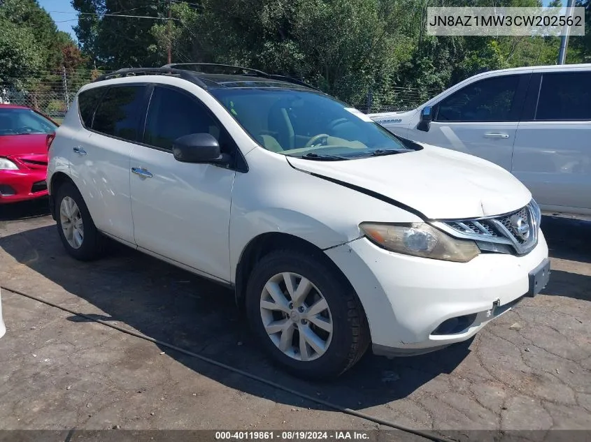 JN8AZ1MW3CW202562 2012 Nissan Murano Sv