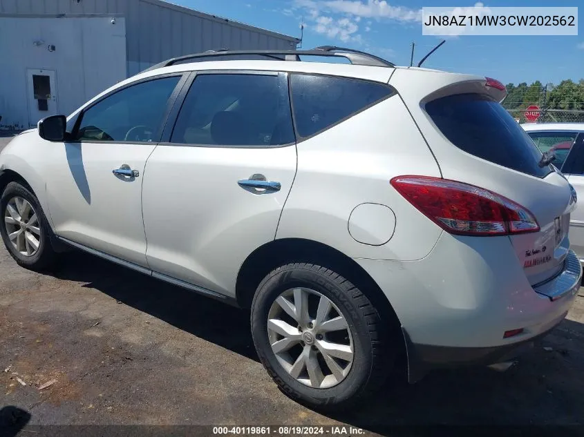 JN8AZ1MW3CW202562 2012 Nissan Murano Sv