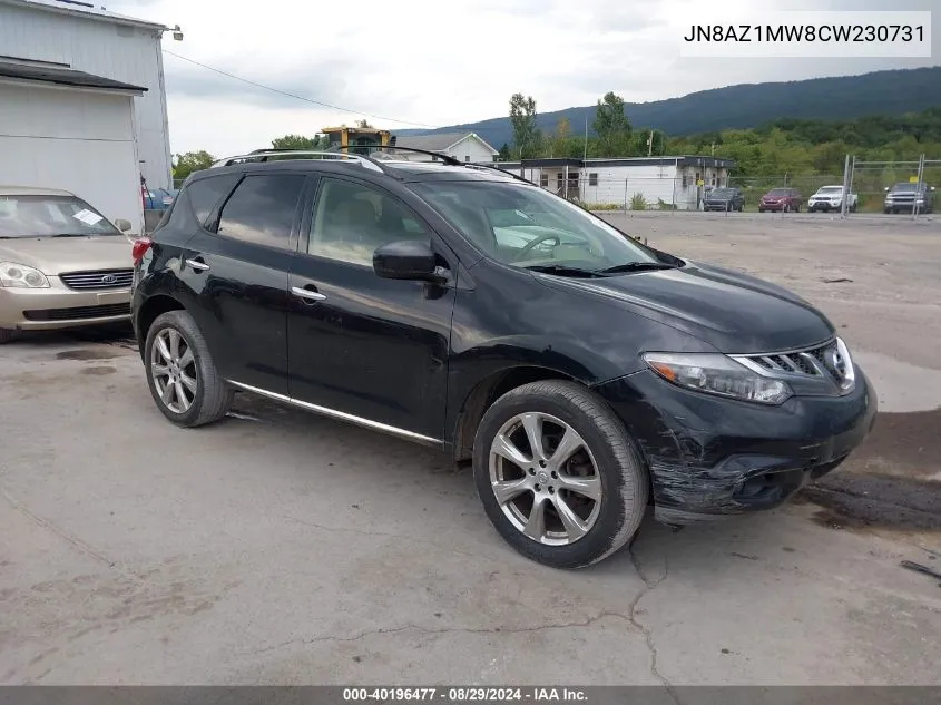 2012 Nissan Murano Le VIN: JN8AZ1MW8CW230731 Lot: 40196477