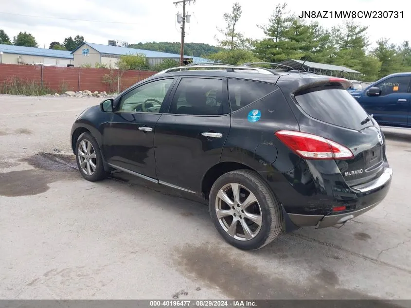 2012 Nissan Murano Le VIN: JN8AZ1MW8CW230731 Lot: 40196477