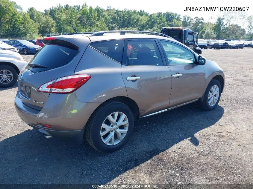 2012 Nissan Murano Sl VIN: JN8AZ1MW1CW220607 Lot: 40210538