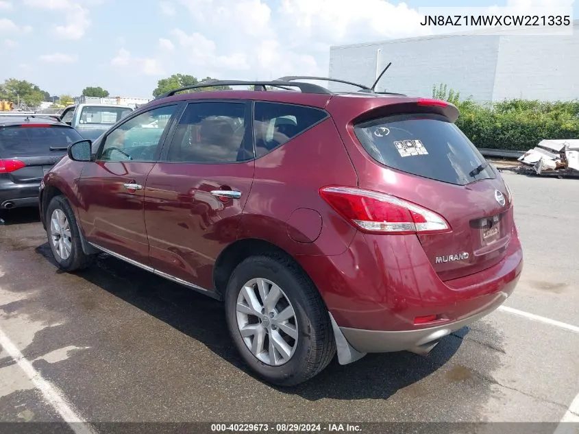 JN8AZ1MWXCW221335 2012 Nissan Murano Sl