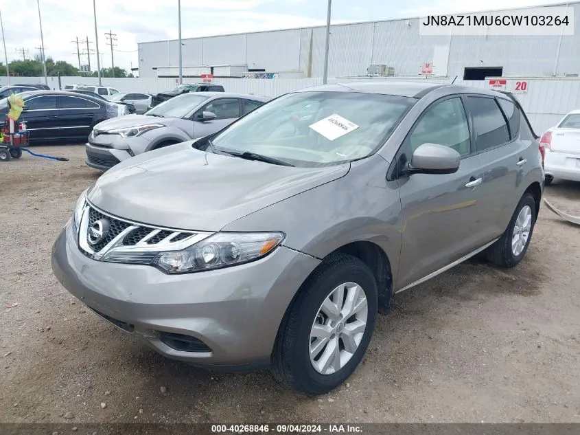 JN8AZ1MU6CW103264 2012 Nissan Murano S