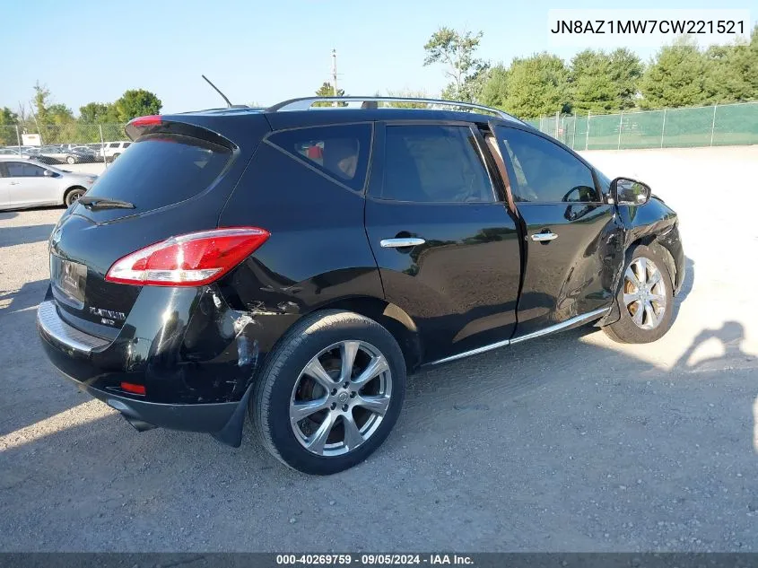 2012 Nissan Murano S/Sl/Le VIN: JN8AZ1MW7CW221521 Lot: 40269759