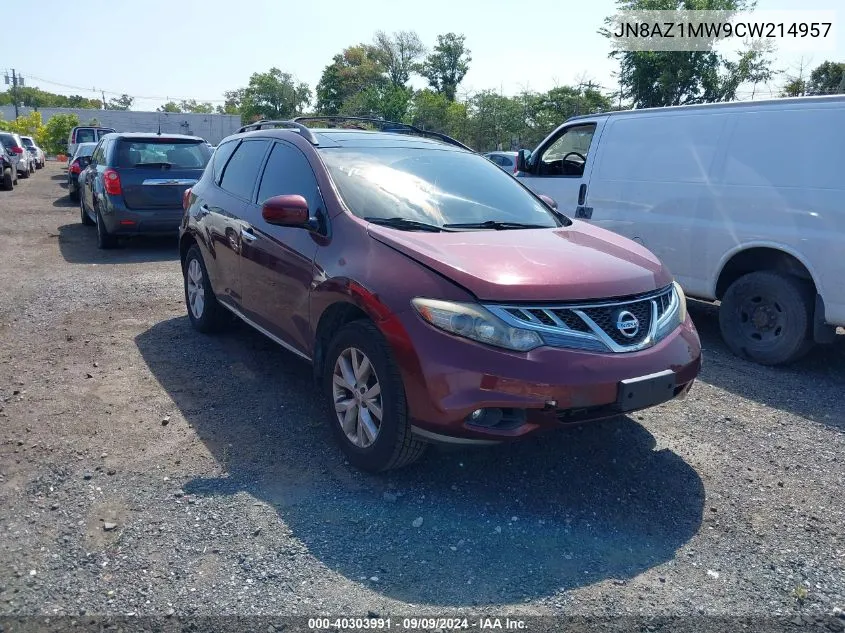 2012 Nissan Murano Sl VIN: JN8AZ1MW9CW214957 Lot: 40303991