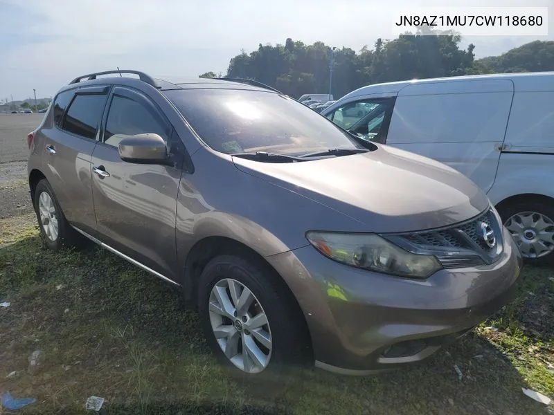 2012 Nissan Murano Sl VIN: JN8AZ1MU7CW118680 Lot: 40361343