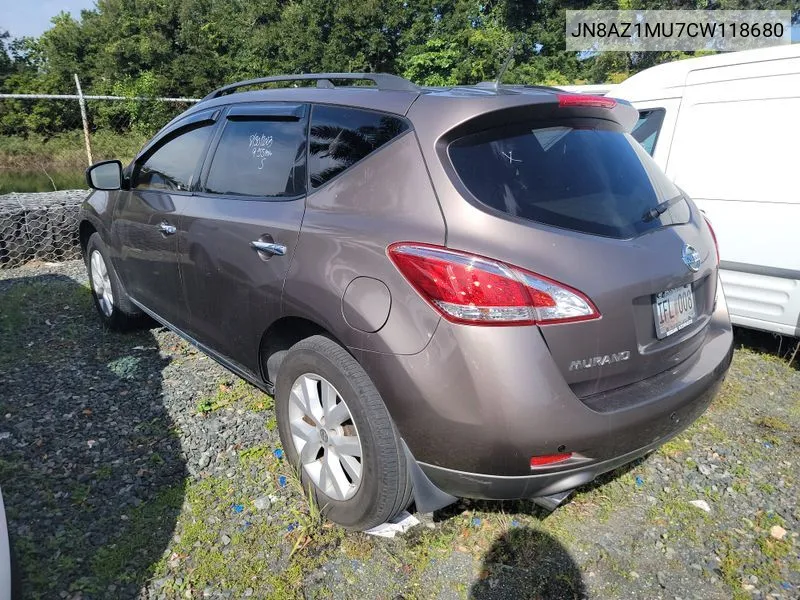 JN8AZ1MU7CW118680 2012 Nissan Murano Sl