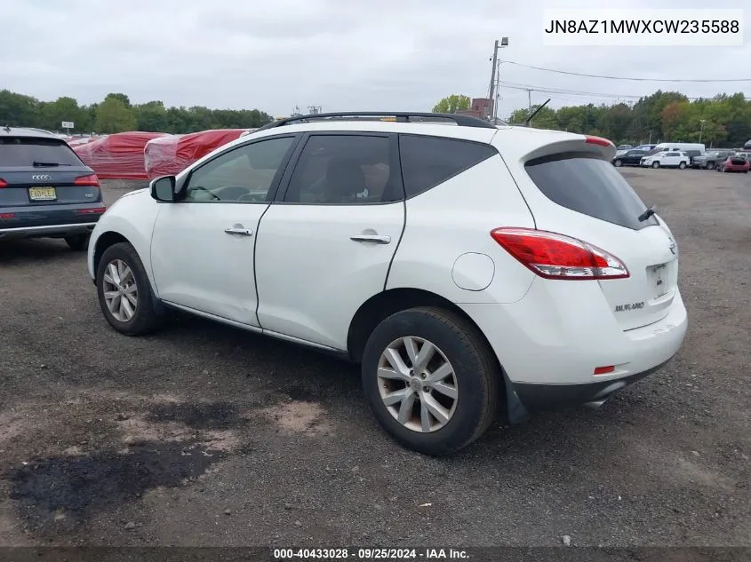 2012 Nissan Murano Sl VIN: JN8AZ1MWXCW235588 Lot: 40433028