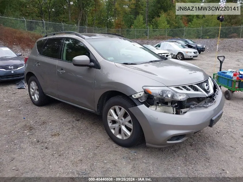 2012 Nissan Murano Sv VIN: JN8AZ1MW3CW220141 Lot: 40440508