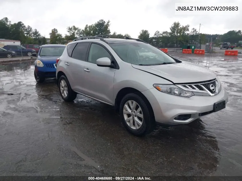 2012 Nissan Murano Sl VIN: JN8AZ1MW3CW209883 Lot: 40468680