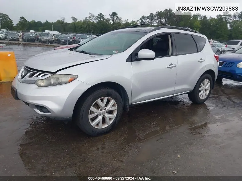 JN8AZ1MW3CW209883 2012 Nissan Murano Sl