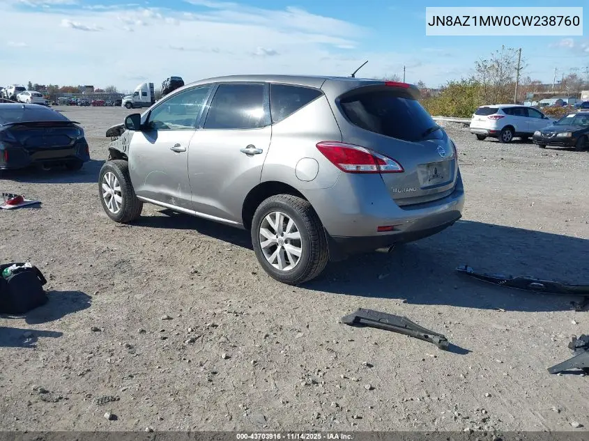 JN8AZ1MW0CW238760 2012 Nissan Murano S