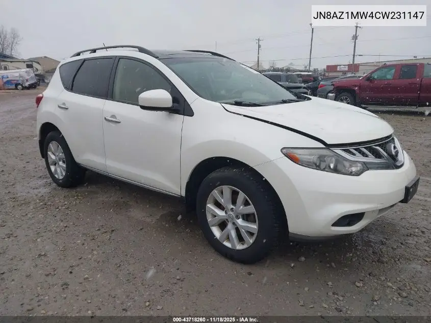 JN8AZ1MW4CW231147 2012 Nissan Murano Sv