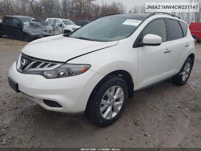 JN8AZ1MW4CW231147 2012 Nissan Murano Sv