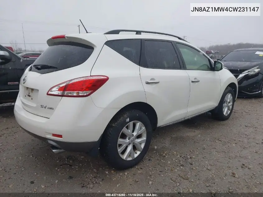 JN8AZ1MW4CW231147 2012 Nissan Murano Sv