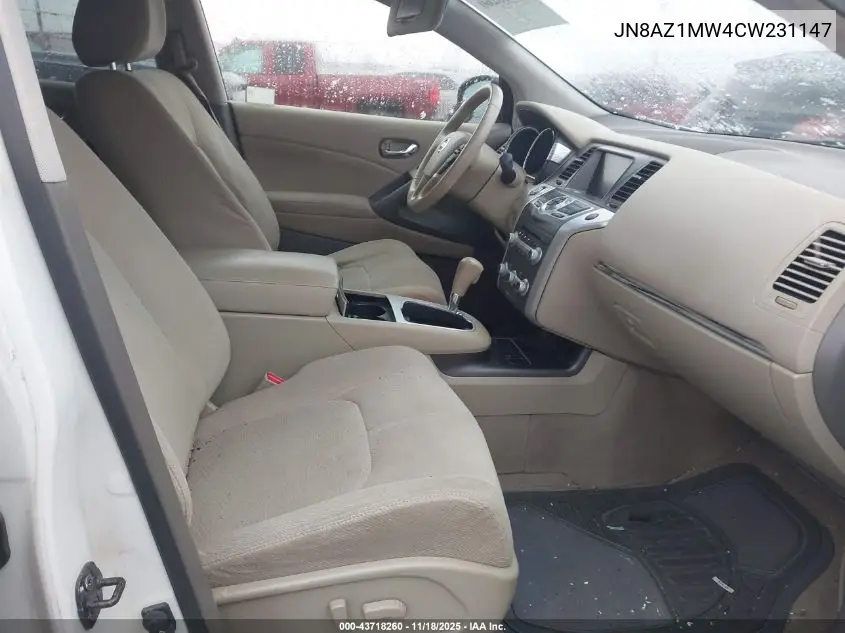 JN8AZ1MW4CW231147 2012 Nissan Murano Sv