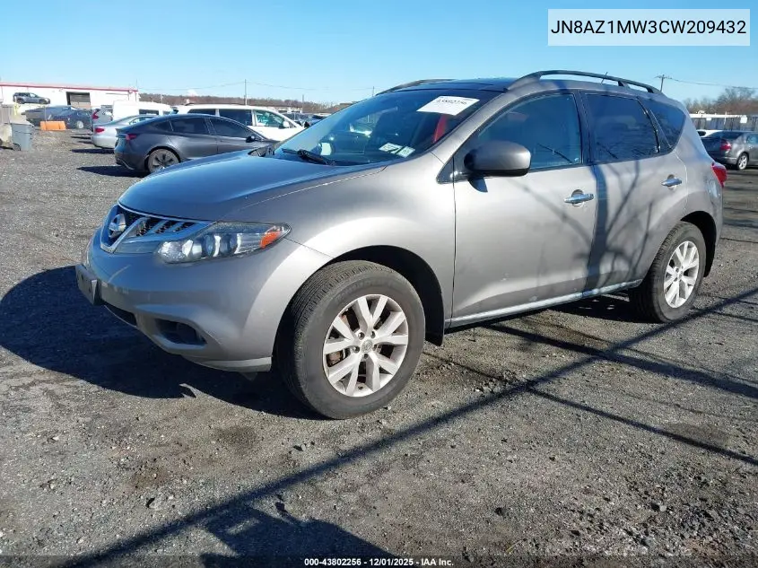 JN8AZ1MW3CW209432 2012 Nissan Murano Sl