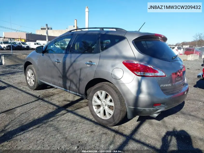 JN8AZ1MW3CW209432 2012 Nissan Murano Sl