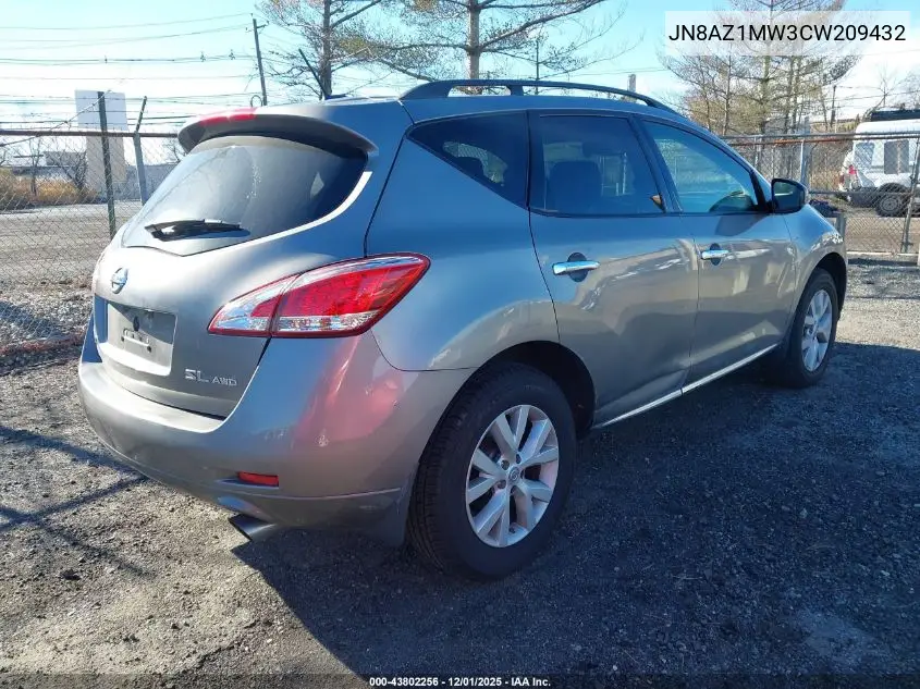 JN8AZ1MW3CW209432 2012 Nissan Murano Sl