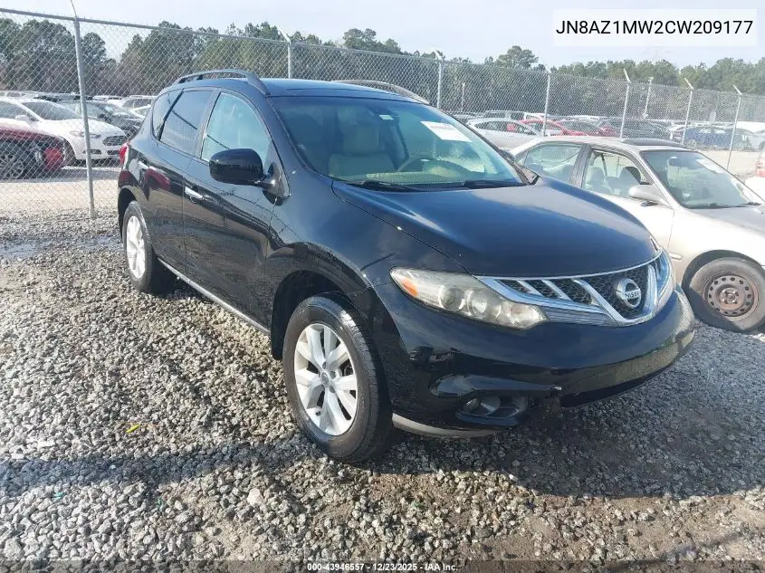 JN8AZ1MW2CW209177 2012 Nissan Murano Sl