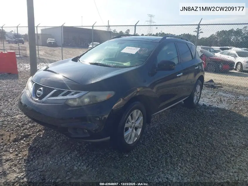 JN8AZ1MW2CW209177 2012 Nissan Murano Sl