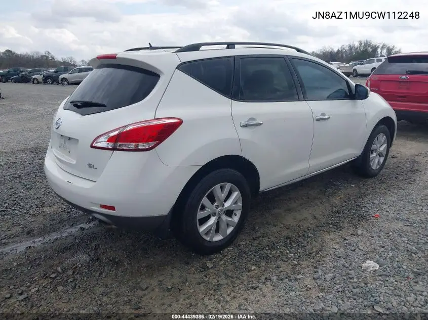 JN8AZ1MU9CW112248 2012 Nissan Murano Sl