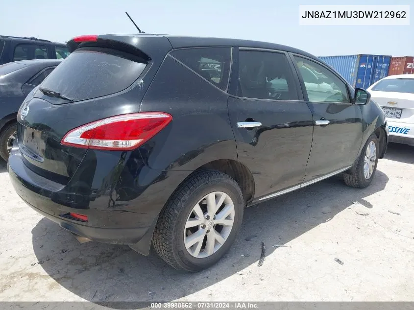 2013 Nissan Murano S VIN: JN8AZ1MU3DW212962 Lot: 39988662